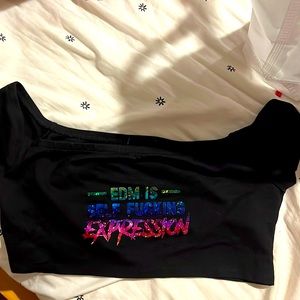 EDM black crop top only worn once. Perfect for show or Festival